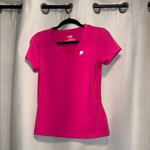 Fila Women's Pink V-Neck Top